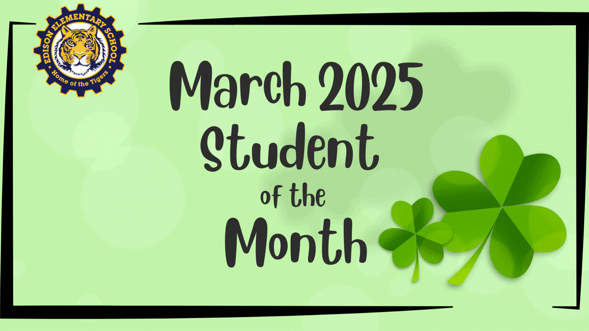  Student of the month words on shamrock background
